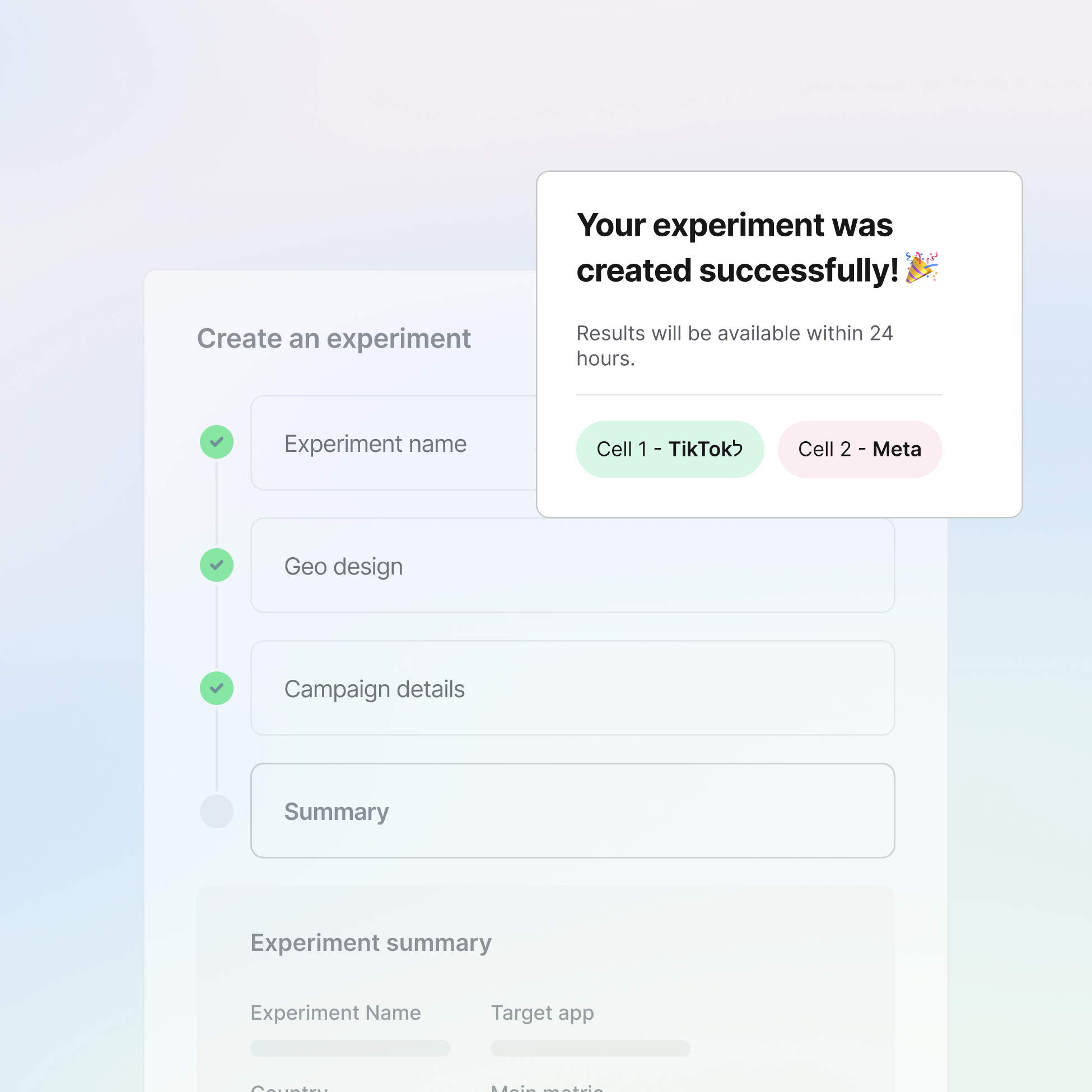 Launch experiments in minutes